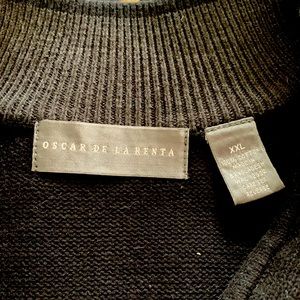 Oscar de la rents 1/4 zip black sweater